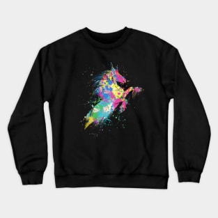 Splatter Paint Horse Crewneck Sweatshirt